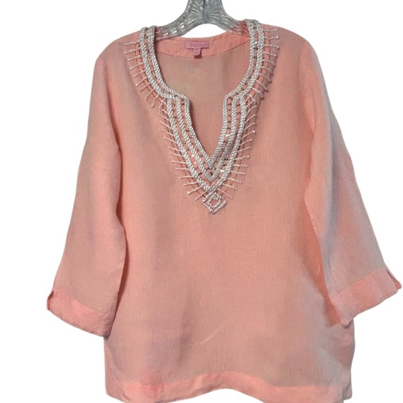 Lilly Pulitzer 100% linen Amelia Island Resort Top - Picture 6 of 12